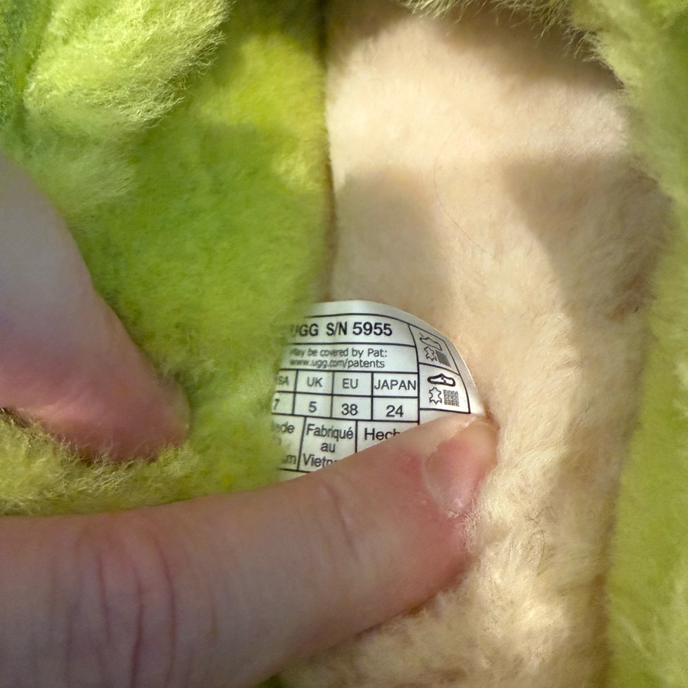 UGG Lime Green Shearling-Lined Slippers - Picture 5 of 5